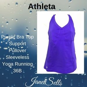 Athleta 36 B Purple Bra Top Support Pullover Top